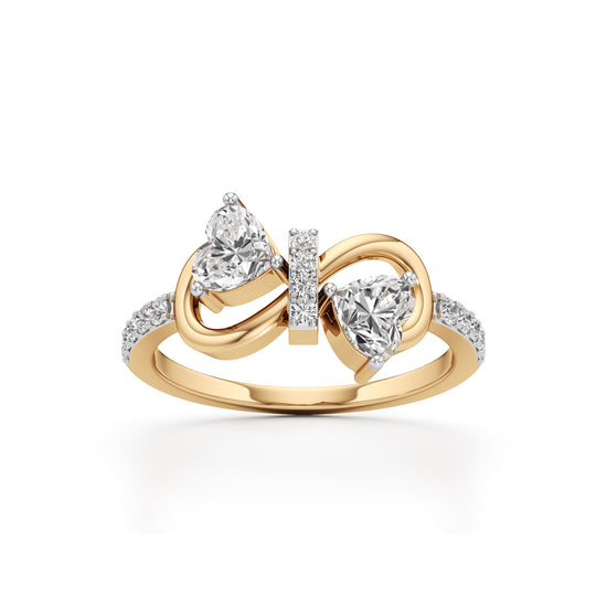 Amora Heart Bow Diamond Ring