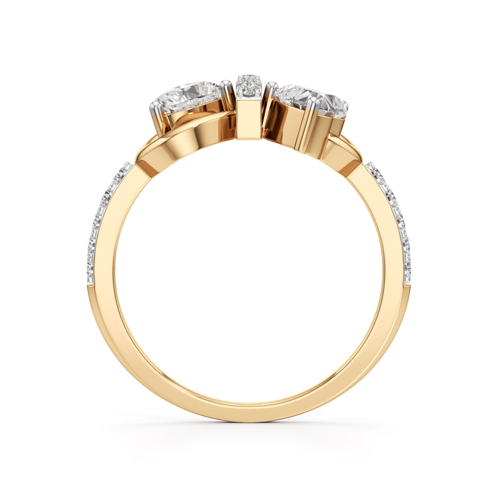 Amora Heart Bow Diamond Ring