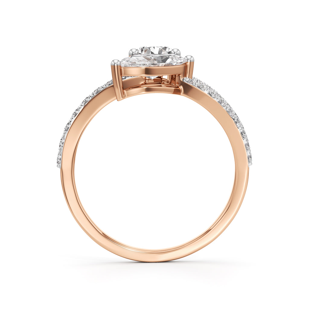 Aurum Marquise-Pear Diamond Crossover Ring