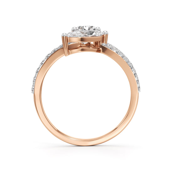 Aurum Marquise-Pear Diamond Crossover Ring