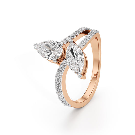 Aurum MarquisePear Diamond Crossover Ring