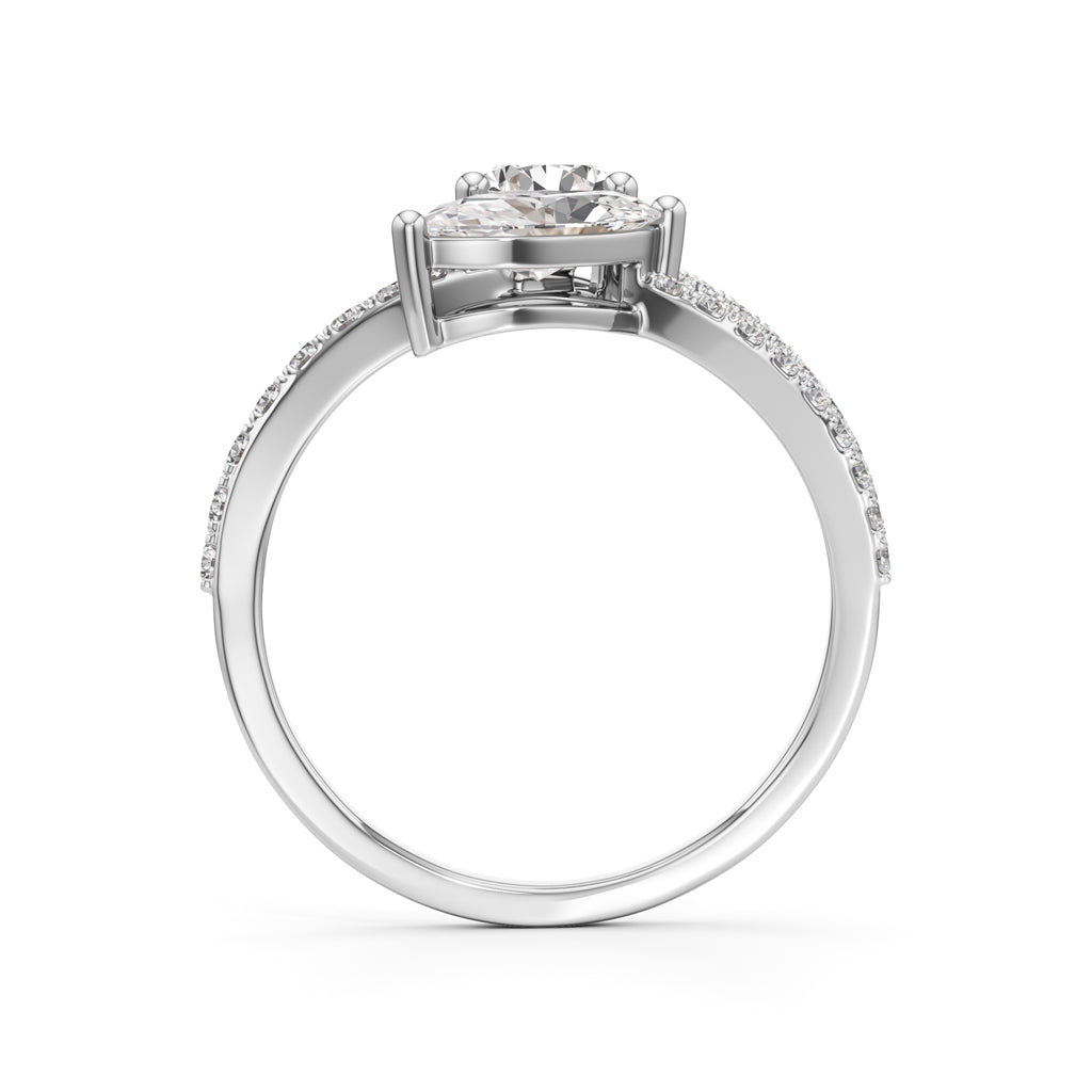 Aurum Marquise-Pear Diamond Crossover Ring