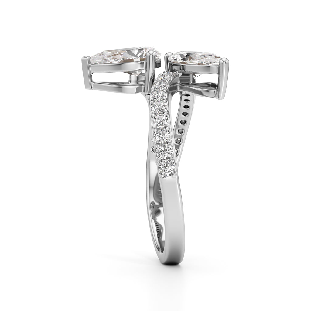 Aurum Marquise-Pear Diamond Crossover Ring