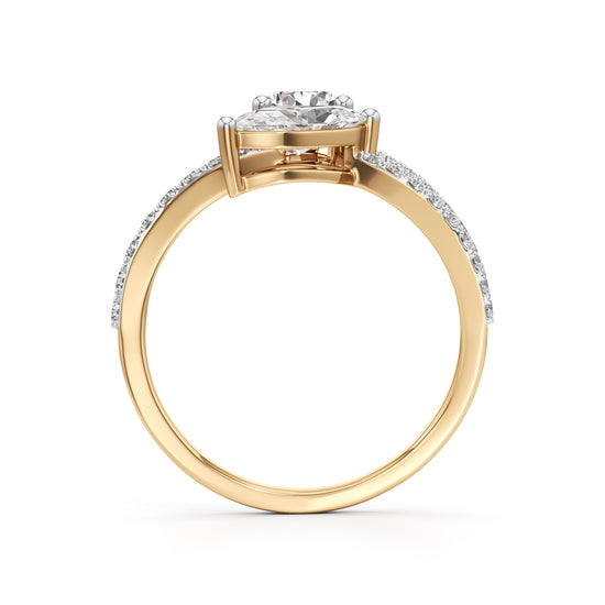 Aurum Marquise-Pear Diamond Crossover Ring