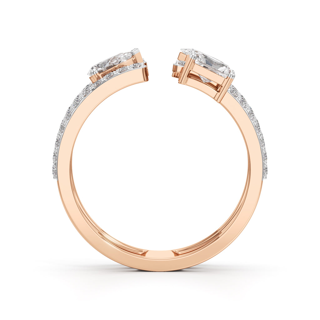 Trinity Cascade RadiantCut Diamond Statement Ring