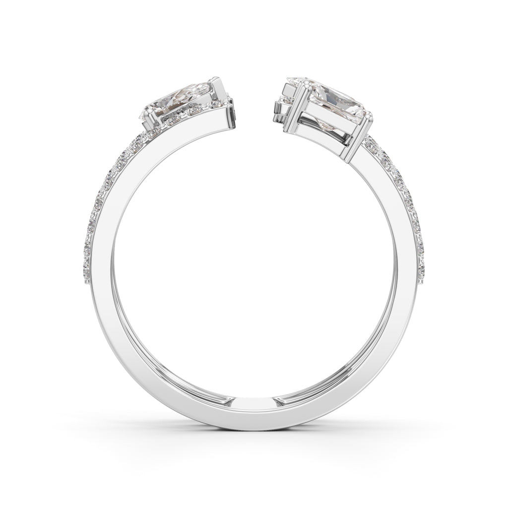 Trinity Cascade RadiantCut Diamond Statement Ring