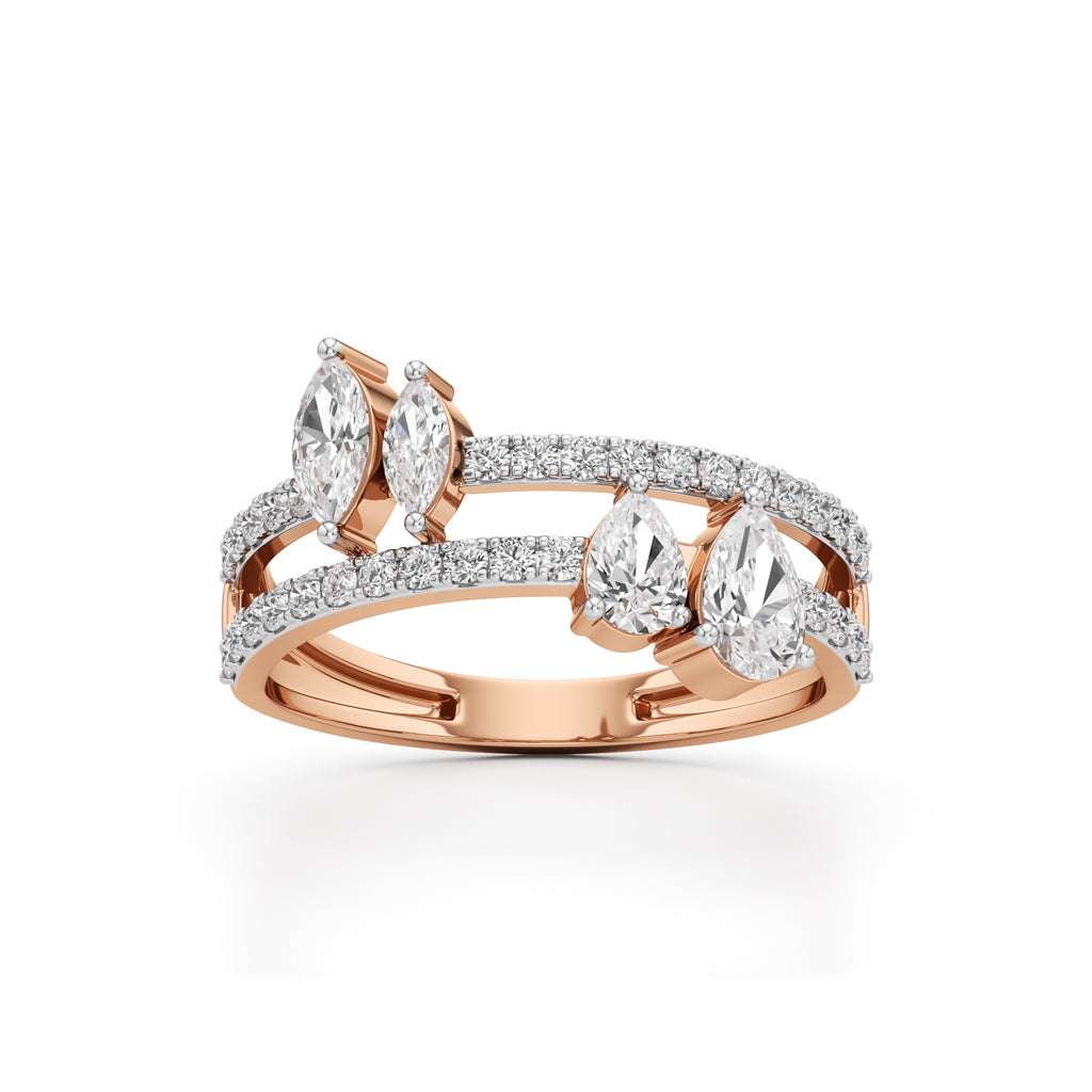 Aurora Bloom Pear & Marquise Diamond Ring