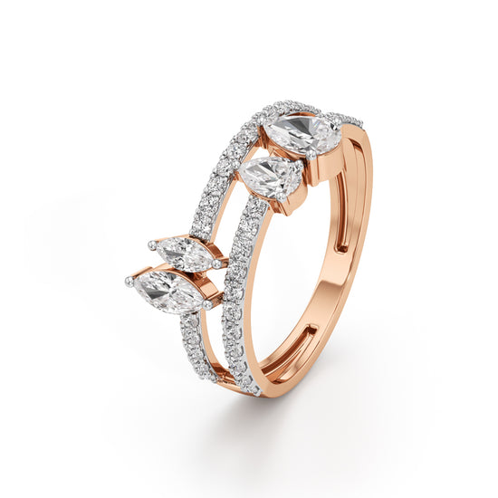 Aurora Bloom Pear & Marquise Diamond Ring