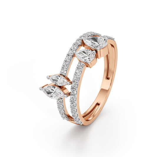 Aurora Bloom Pear  Marquise Diamond Ring