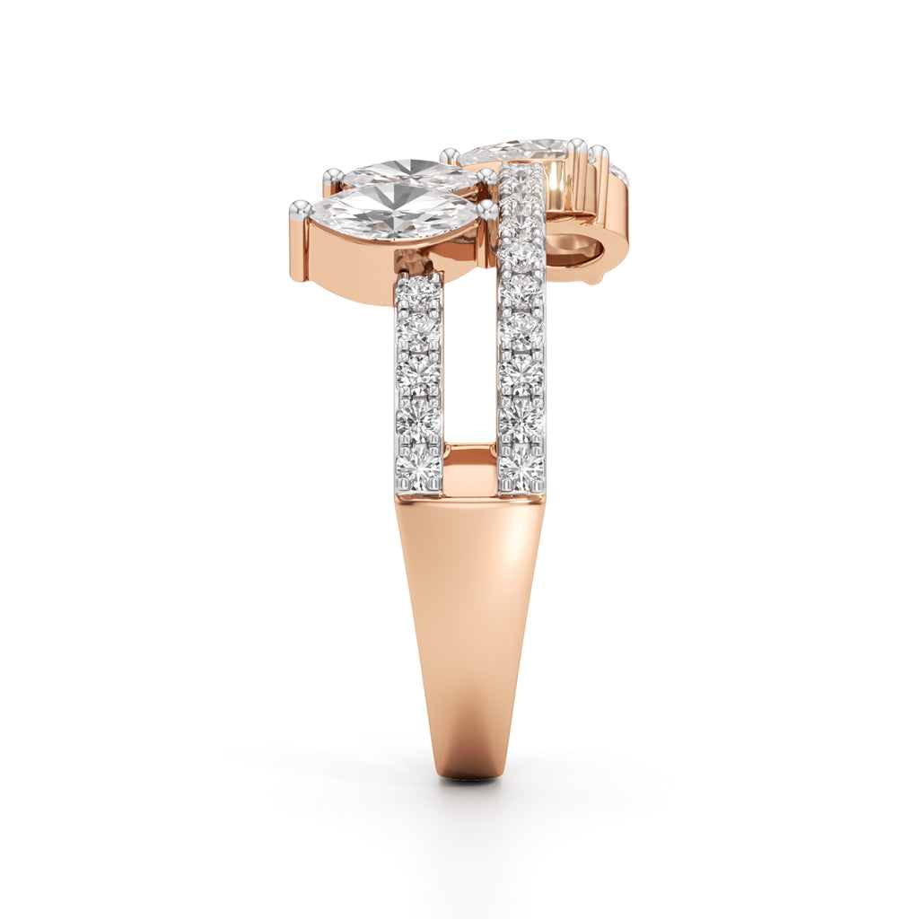 Aurora Bloom Pear  Marquise Diamond Ring