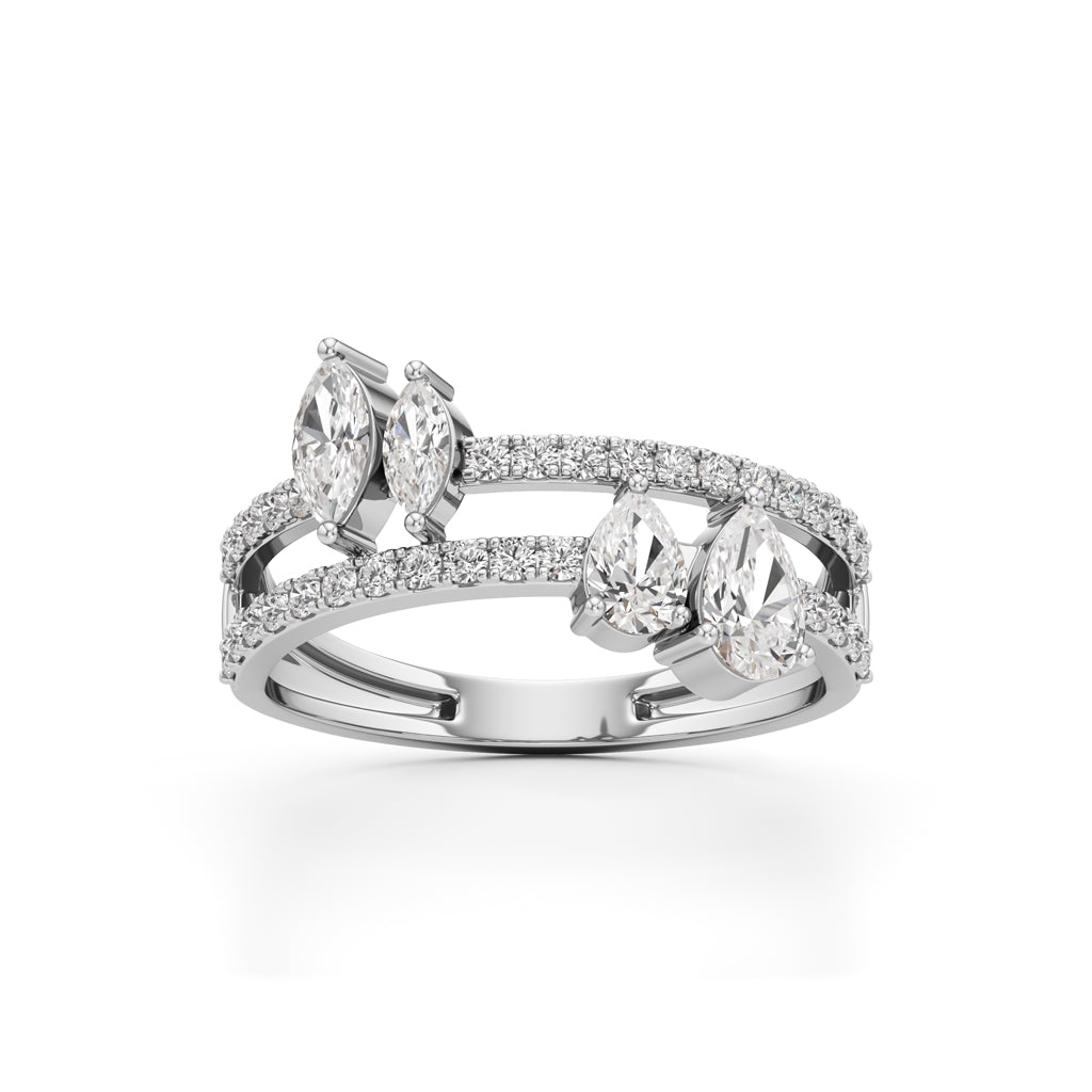 Aurora Bloom Pear  Marquise Diamond Ring