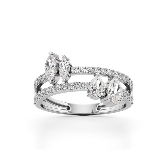 Aurora Bloom Pear  Marquise Diamond Ring