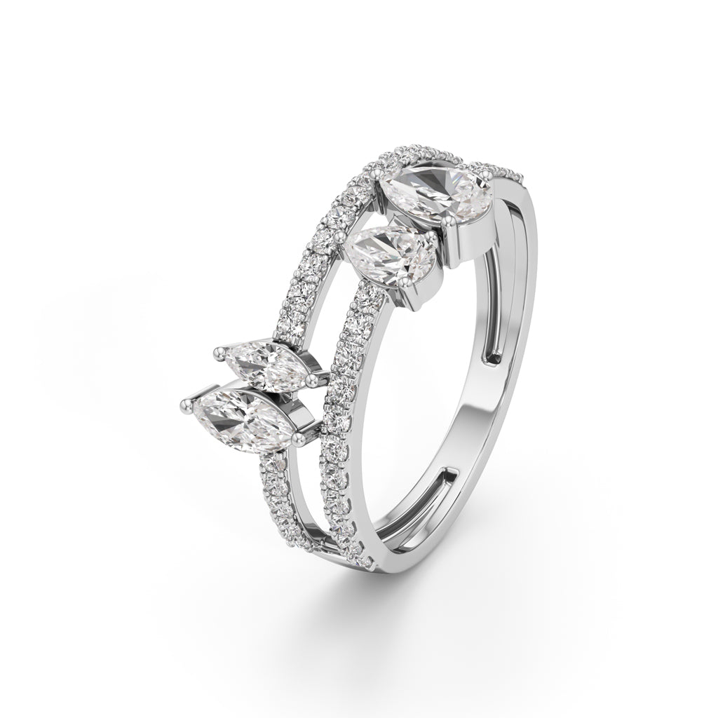 Aurora Bloom Pear  Marquise Diamond Ring