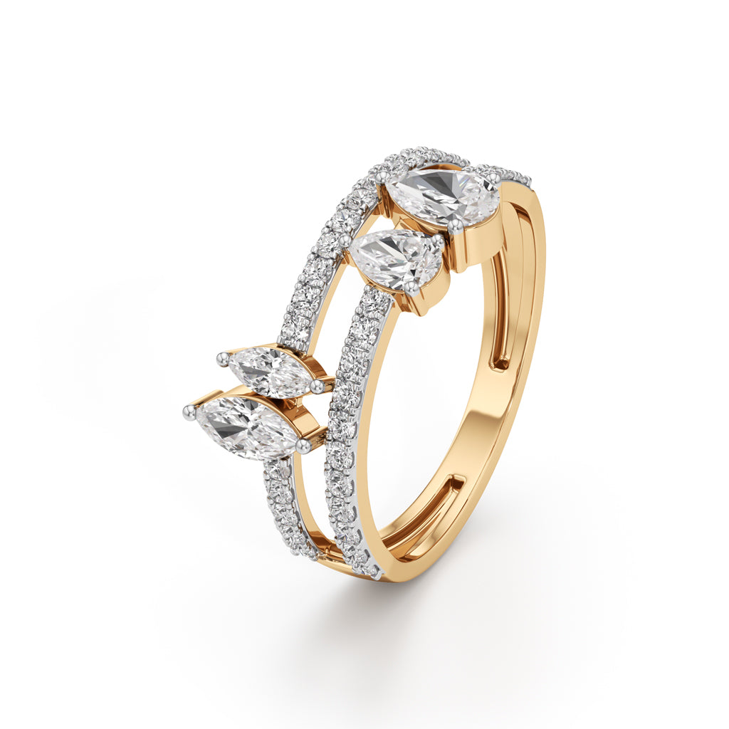 Aurora Bloom Pear  Marquise Diamond Ring