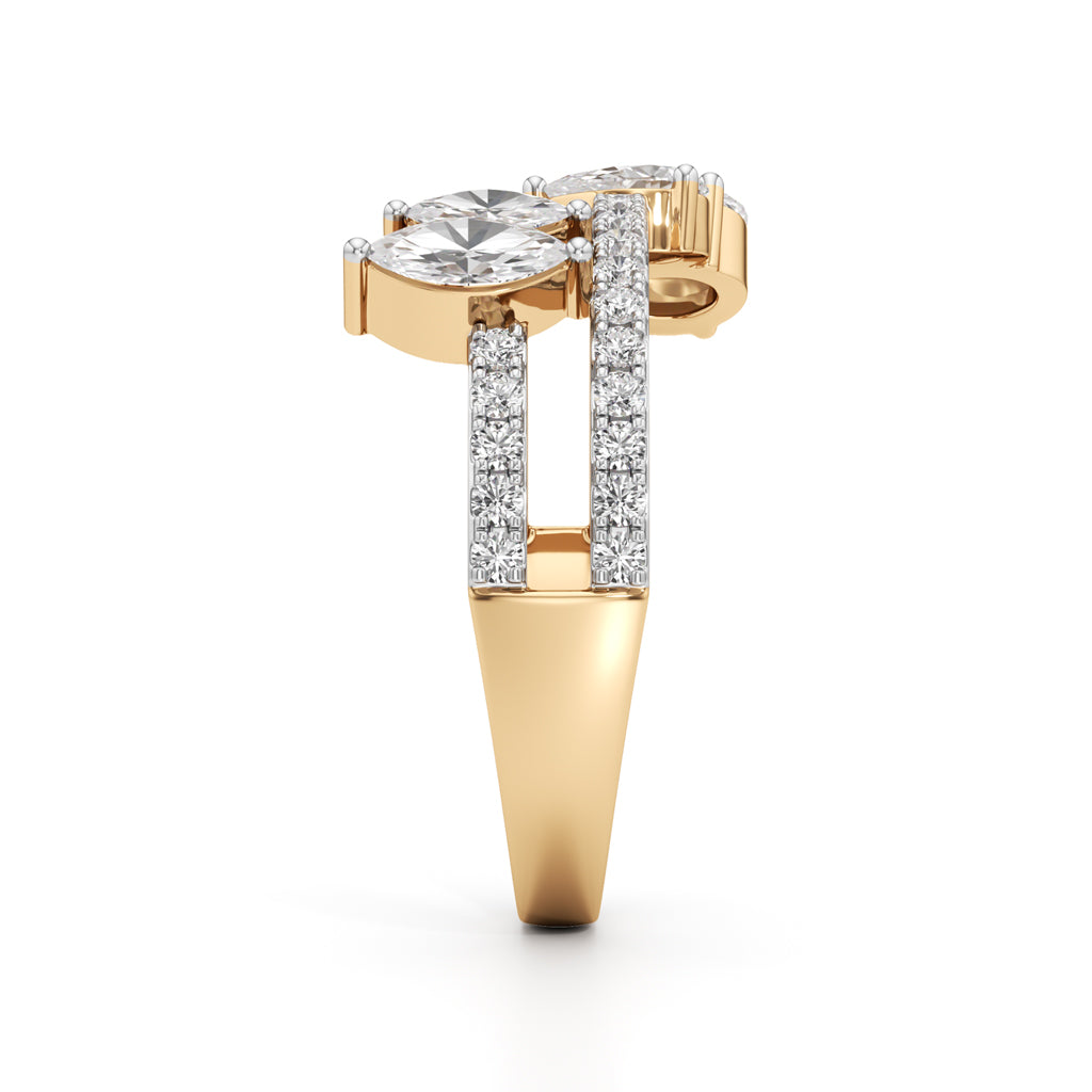 Aurora Bloom Pear  Marquise Diamond Ring