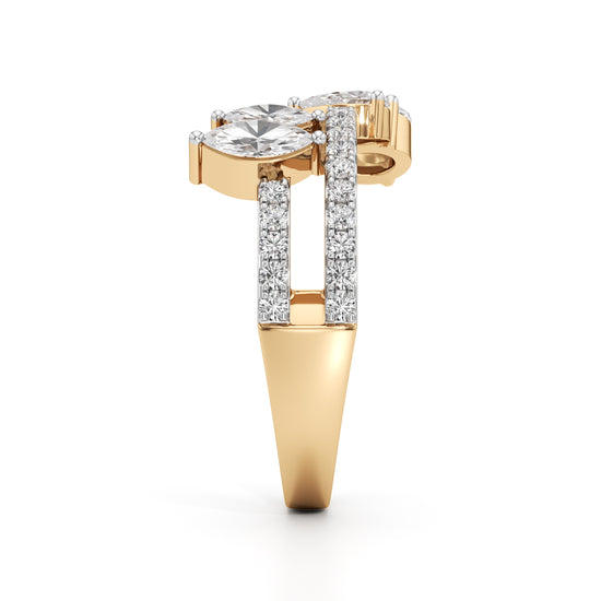 Aurora Bloom Pear  Marquise Diamond Ring