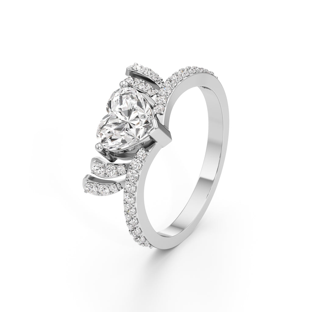 Amoura Heart-Cut Diamond Halo Ring