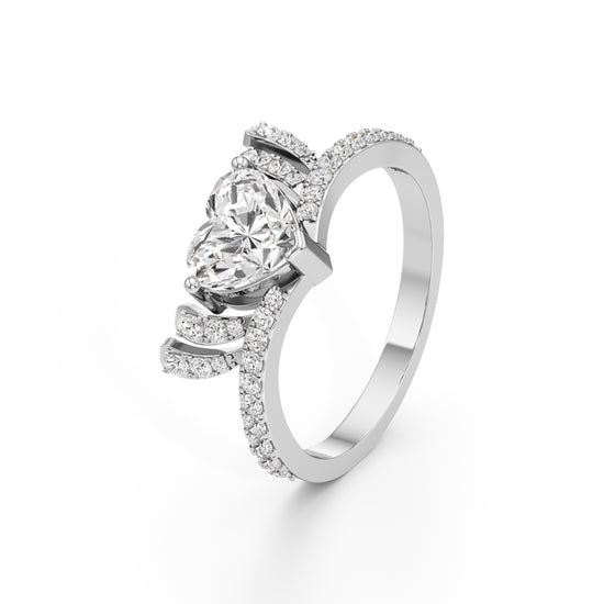 Amoura Heart-Cut Diamond Halo Ring