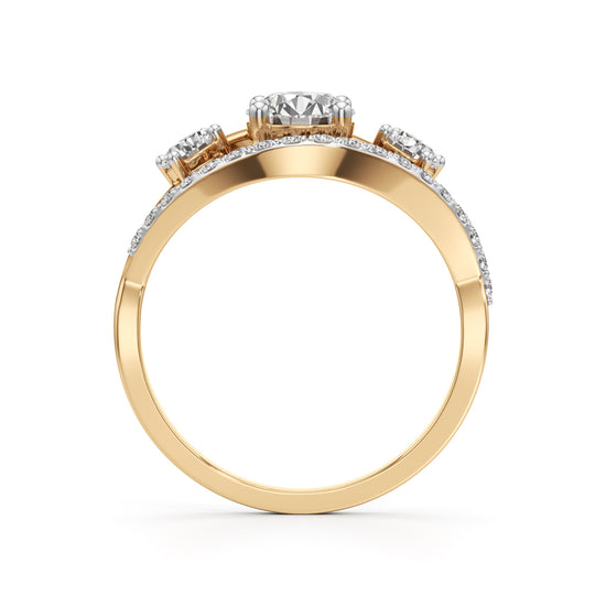 Celestia ThreeStone Diamond Arc Ring