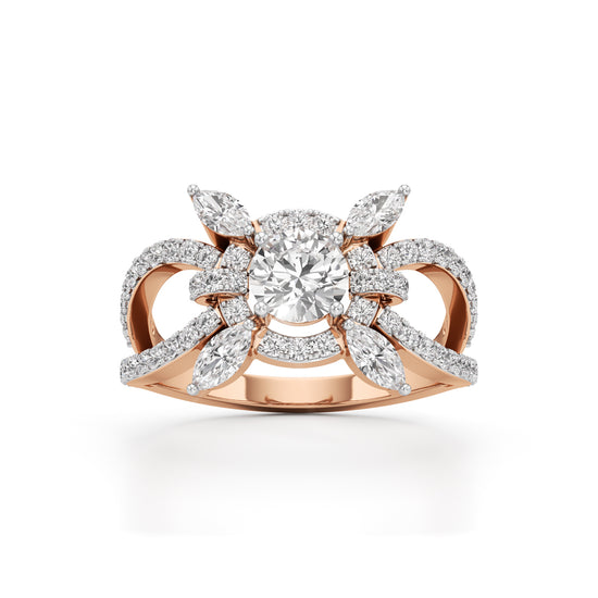 Majestic Petal Cluster Ring