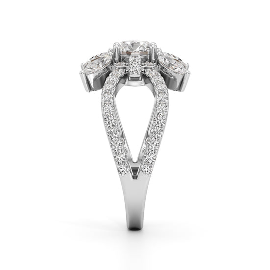 Majestic Petal Cluster Ring