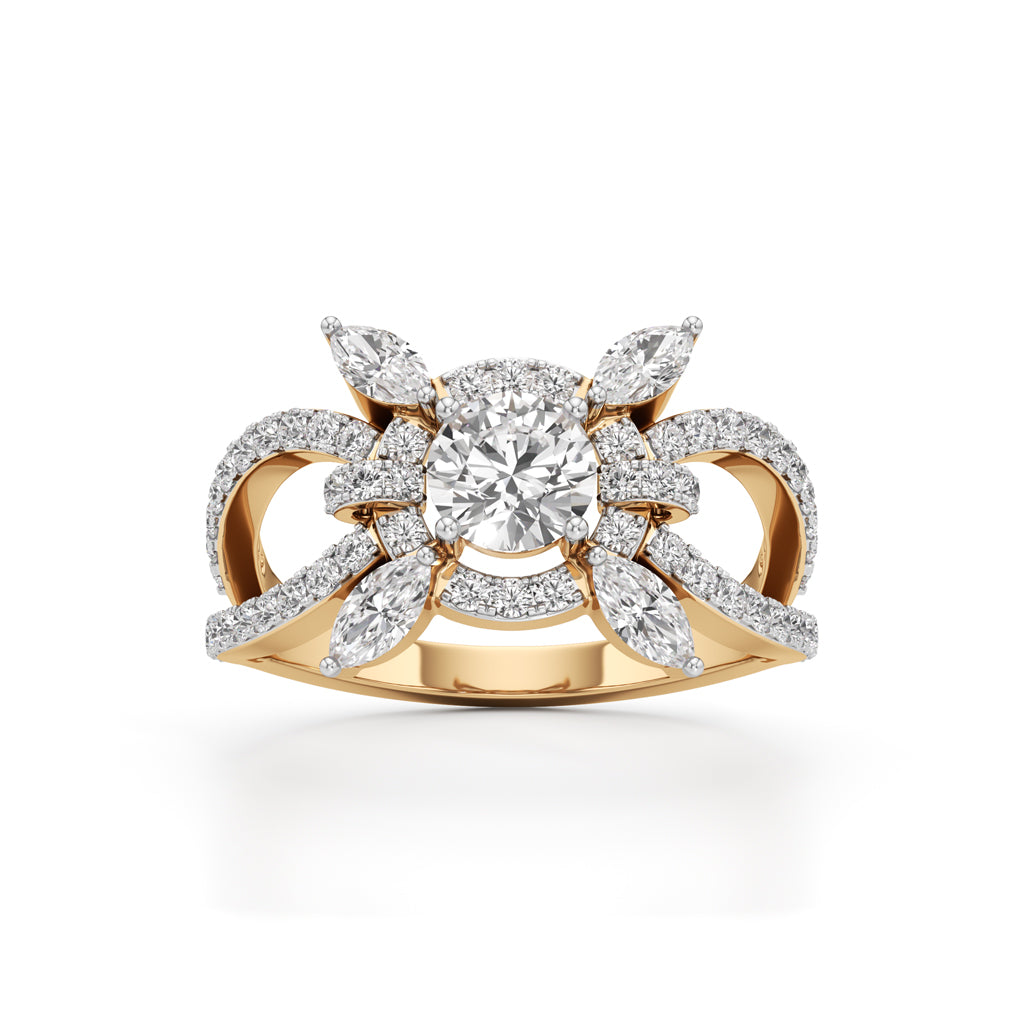 Majestic Petal Cluster Ring