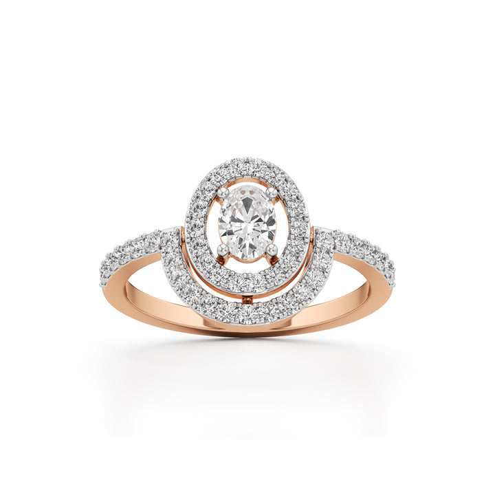Aurora Double Halo Oval Diamond Ring