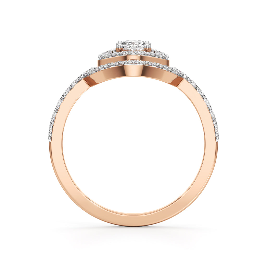 Aurora Double Halo Oval Diamond Ring