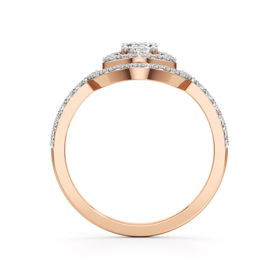 Aurora Double Halo Oval Diamond Ring