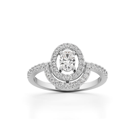 Aurora Double Halo Oval Diamond Ring