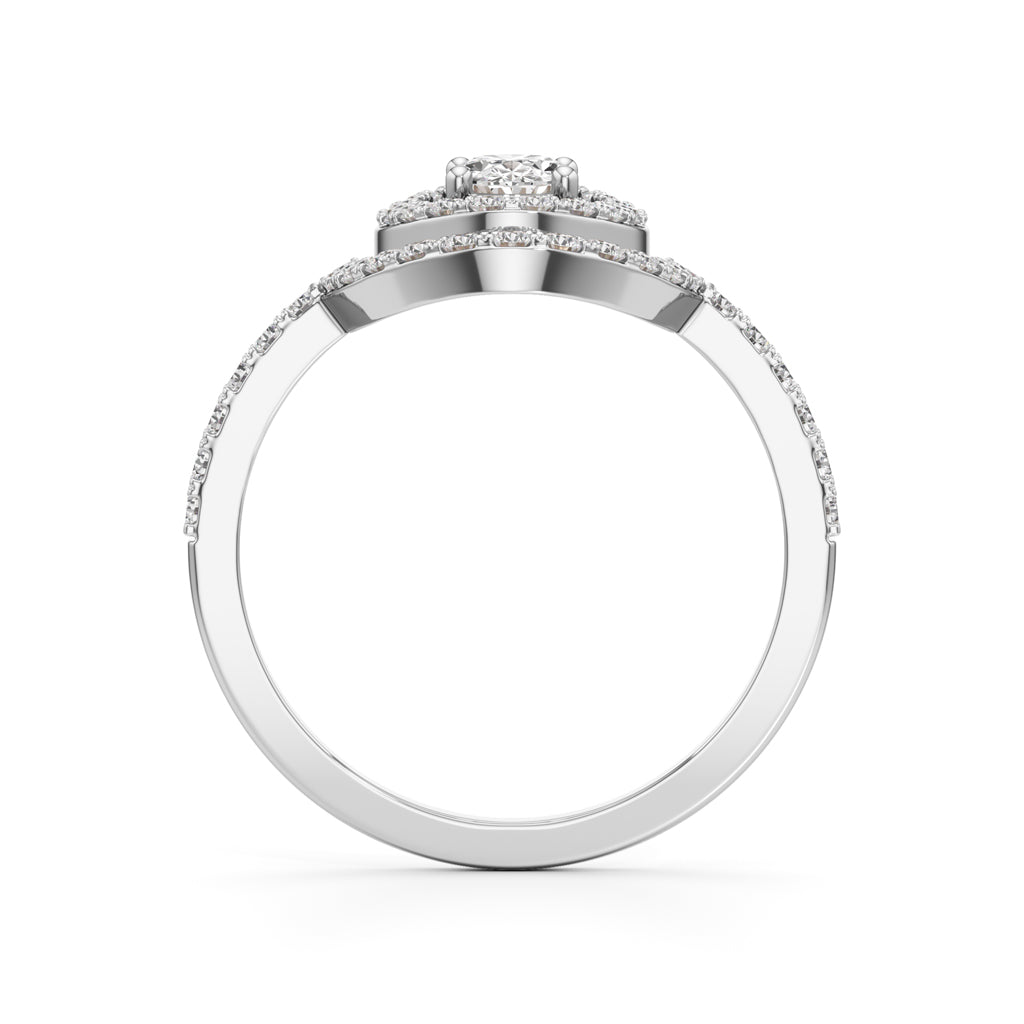 Aurora Double Halo Oval Diamond Ring