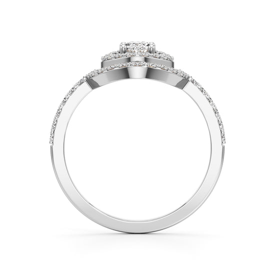 Aurora Double Halo Oval Diamond Ring