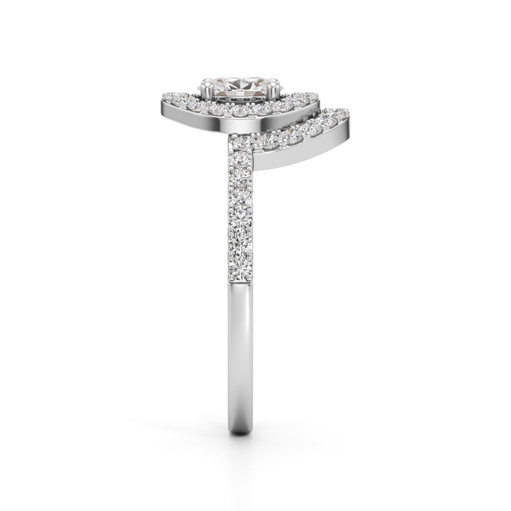 Aurora Double Halo Oval Diamond Ring