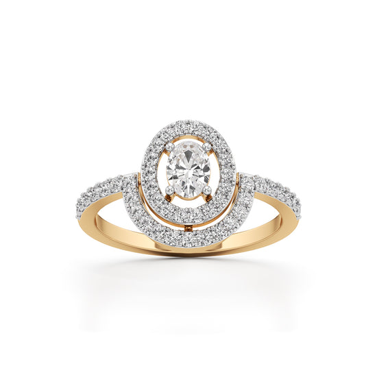 Aurora Double Halo Oval Diamond Ring