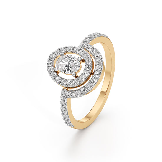 Aurora Double Halo Oval Diamond Ring