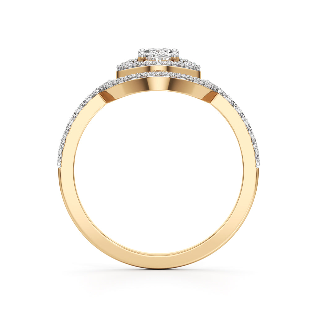 Aurora Double Halo Oval Diamond Ring