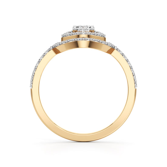 Aurora Double Halo Oval Diamond Ring