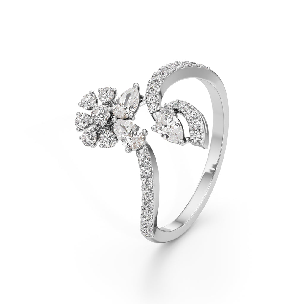 Celestia Bloom Diamond Statement Ring