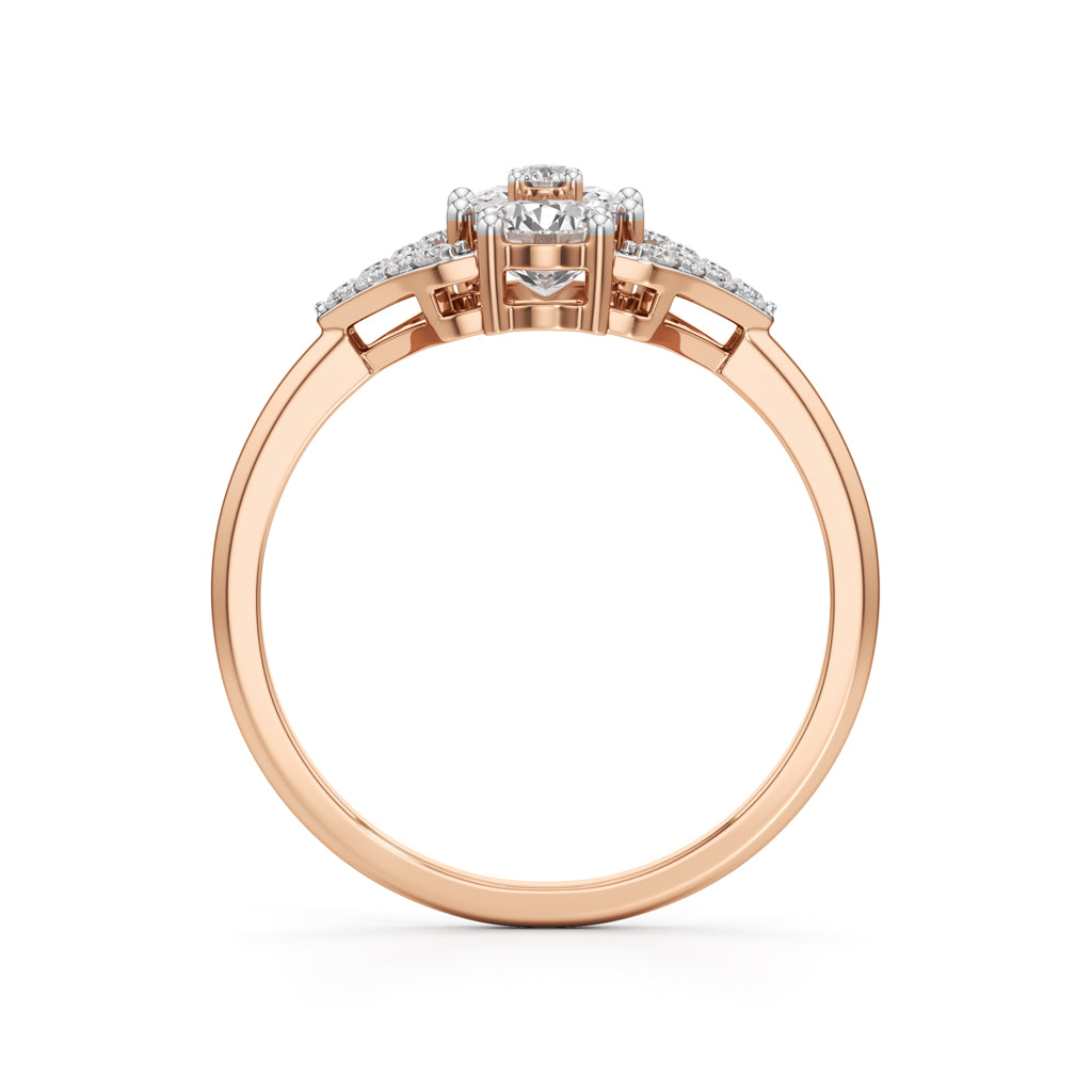 Celestia Geometric Princess-Cut Diamond Ring