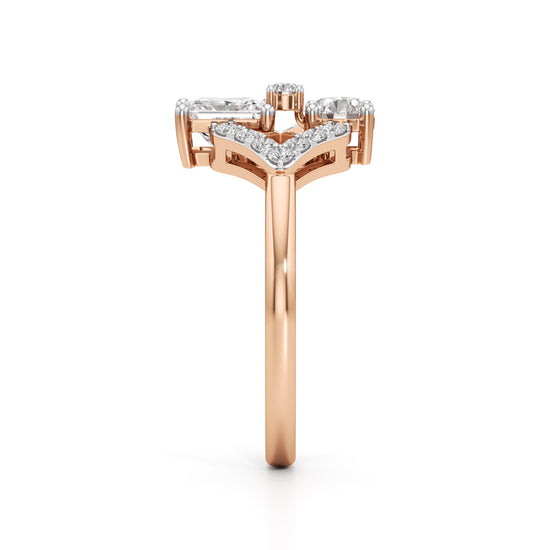 Celestia Geometric Princess-Cut Diamond Ring