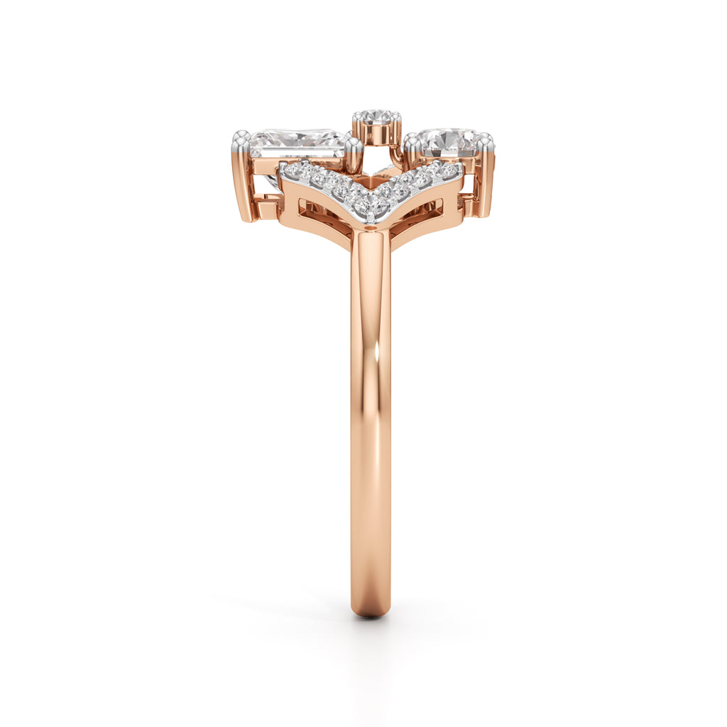 Celestia Geometric PrincessCut Diamond Ring