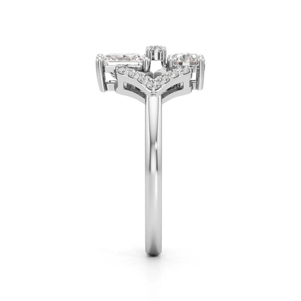 Celestia Geometric Princess-Cut Diamond Ring