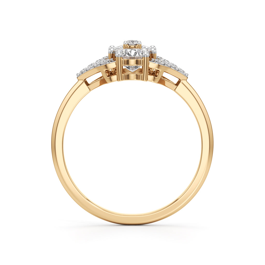 Celestia Geometric Princess-Cut Diamond Ring