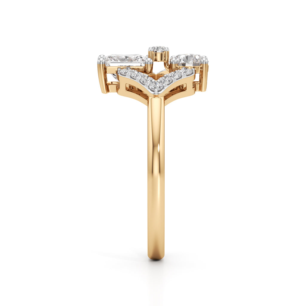 Celestia Geometric PrincessCut Diamond Ring