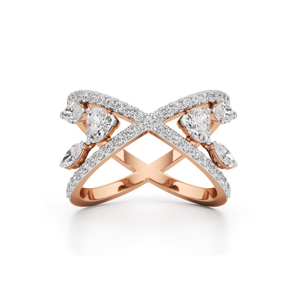 Aurora Crossfire Diamond Ring