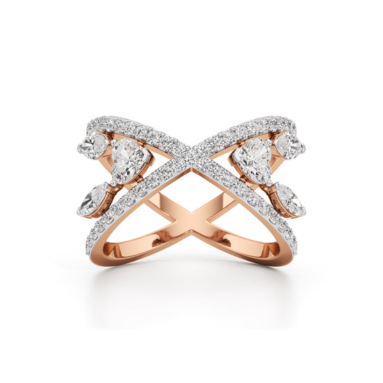 Aurora Crossfire Diamond Ring