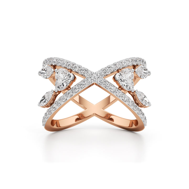 Aurora Crossfire Diamond Ring