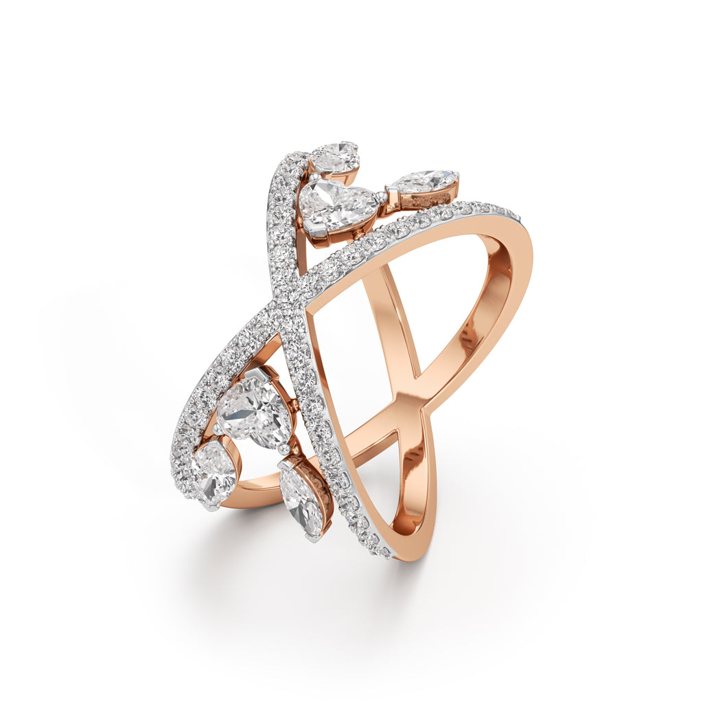Aurora Crossfire Diamond Ring