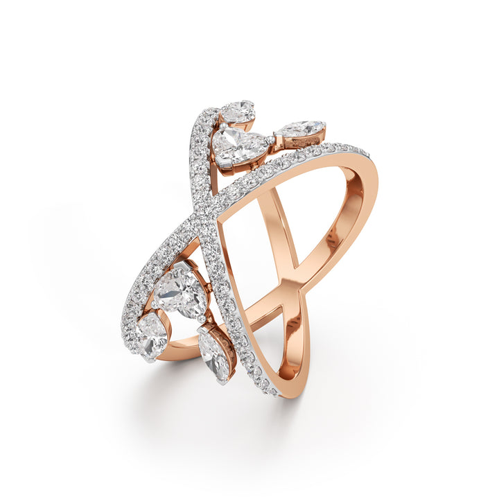 Aurora Crossfire Diamond Ring
