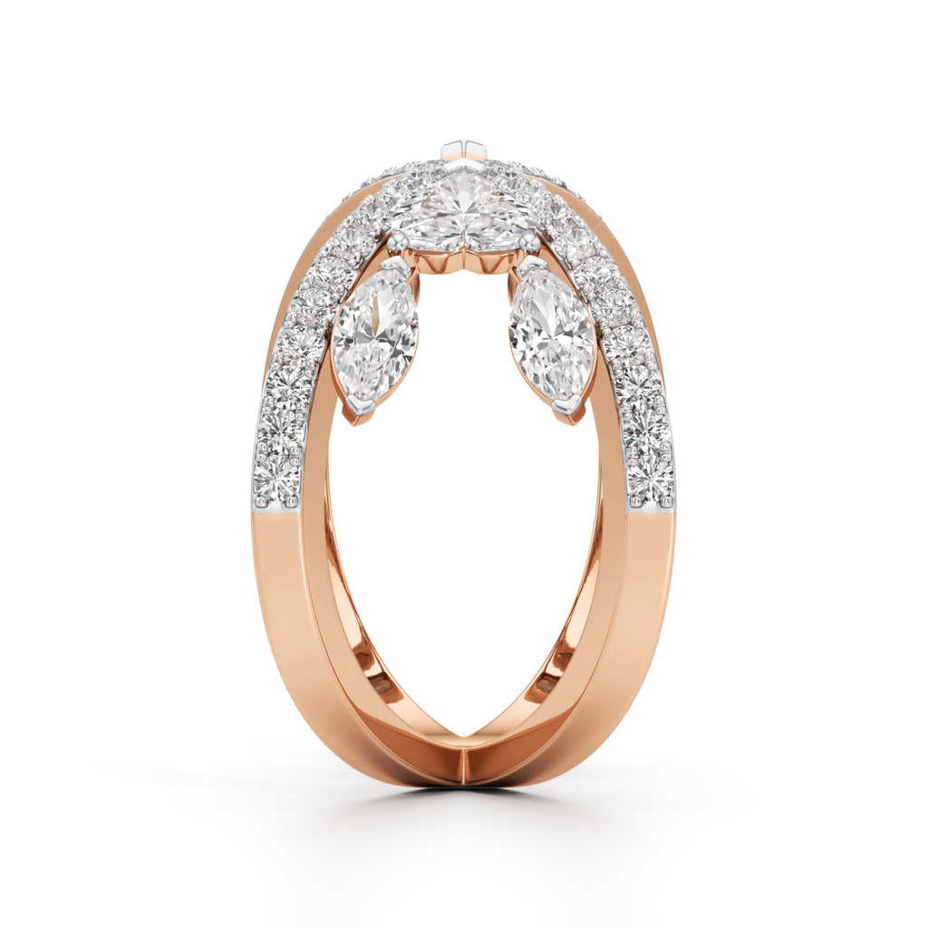 Aurora Crossfire Diamond Ring